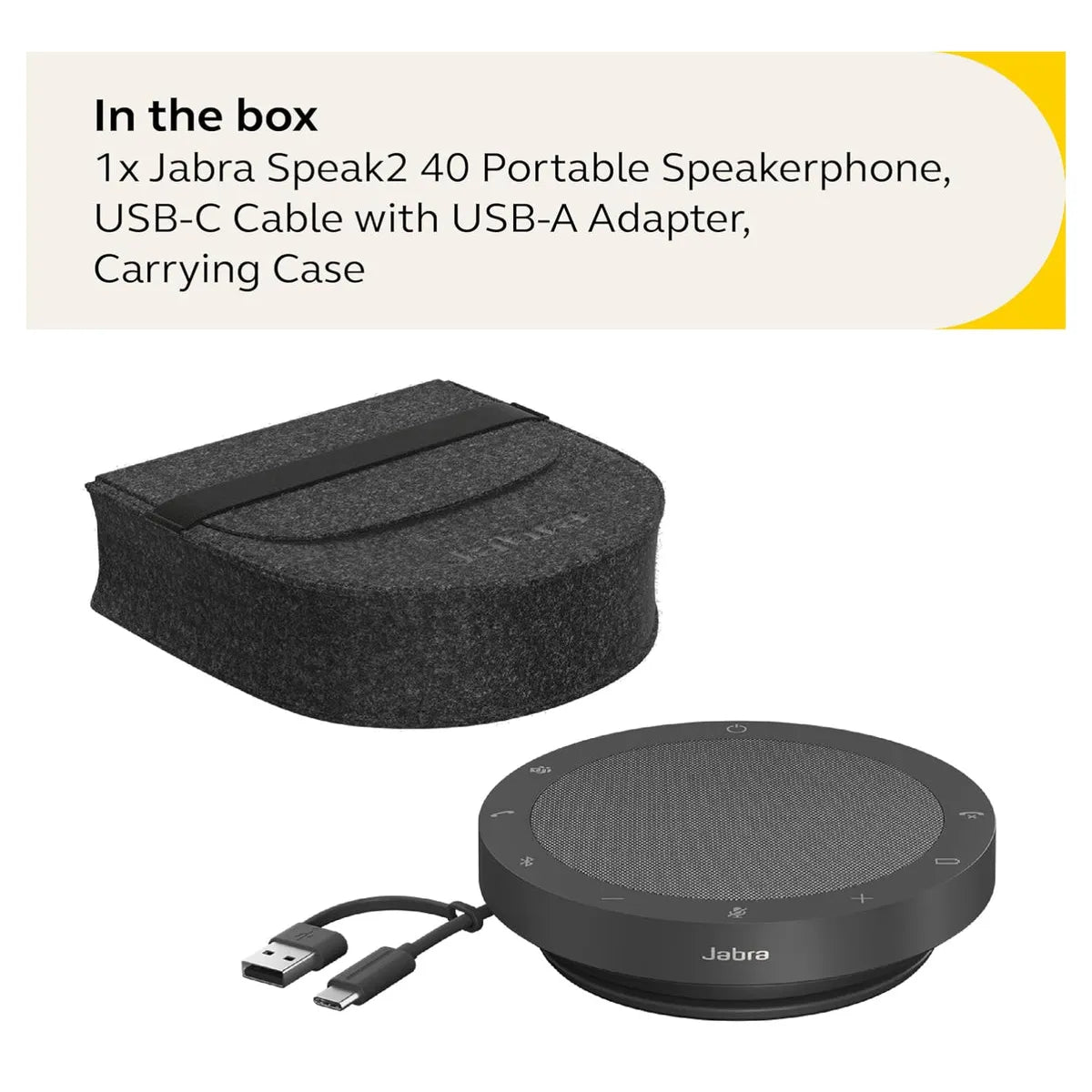 Jabra Speak2 40 Portable Speakerphone - 4 Noise-Cancelling Mics