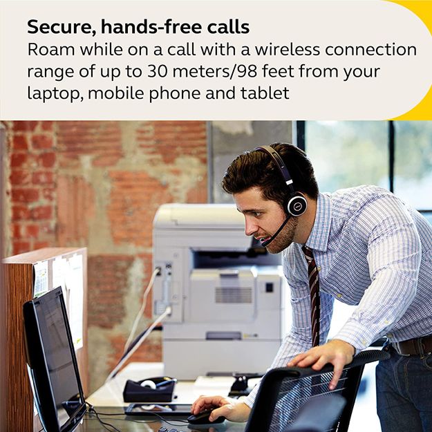 Jabra Evolve 65 SE Stereo Bluetooth Headset With Noise-Cancelling Mic