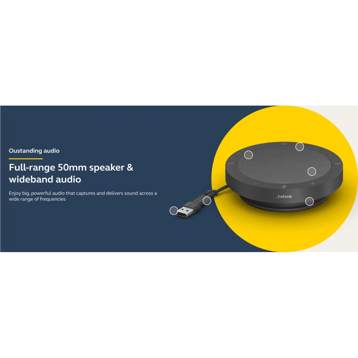 Jabra Speak2 40 Portable Speakerphone - 4 Noise-Cancelling Mics