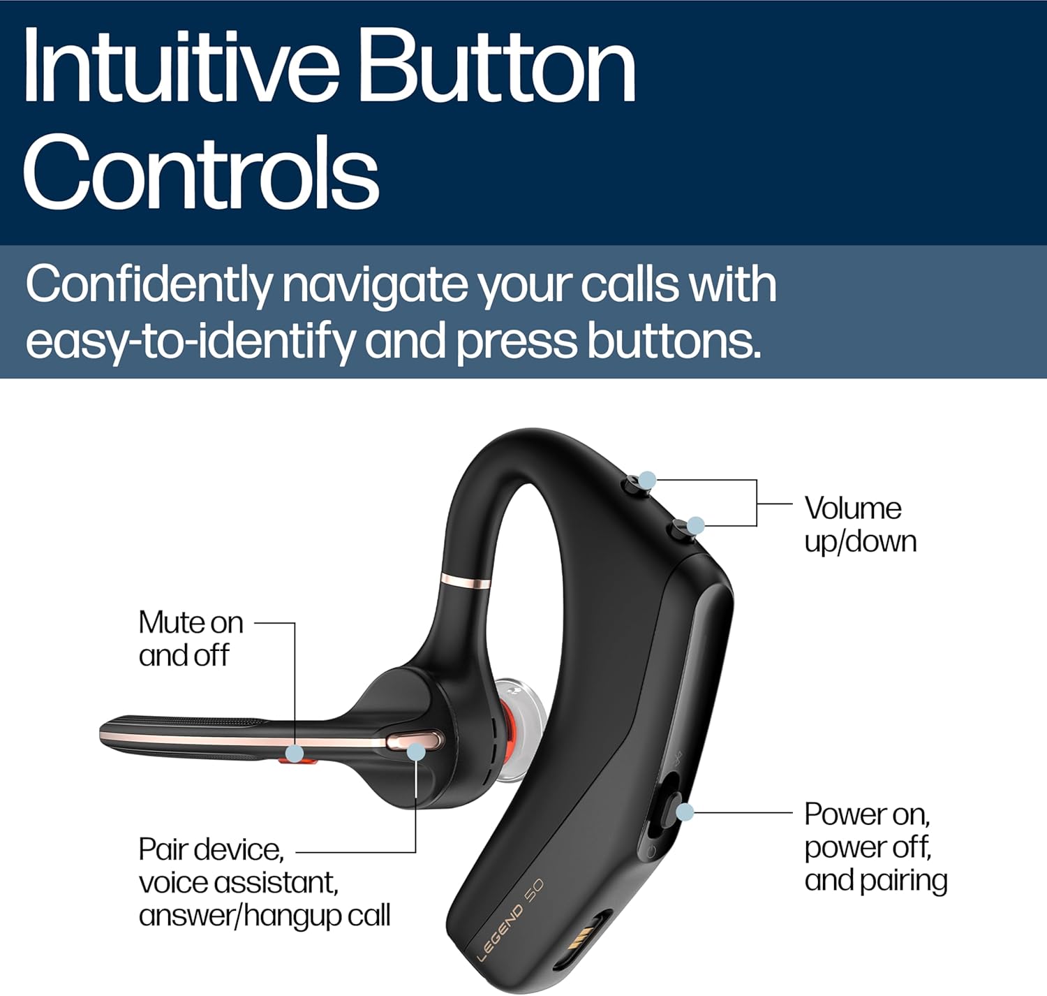 Poly Voyager Legend 50 UC Microsoft Teams Certified Bluetooth Headset