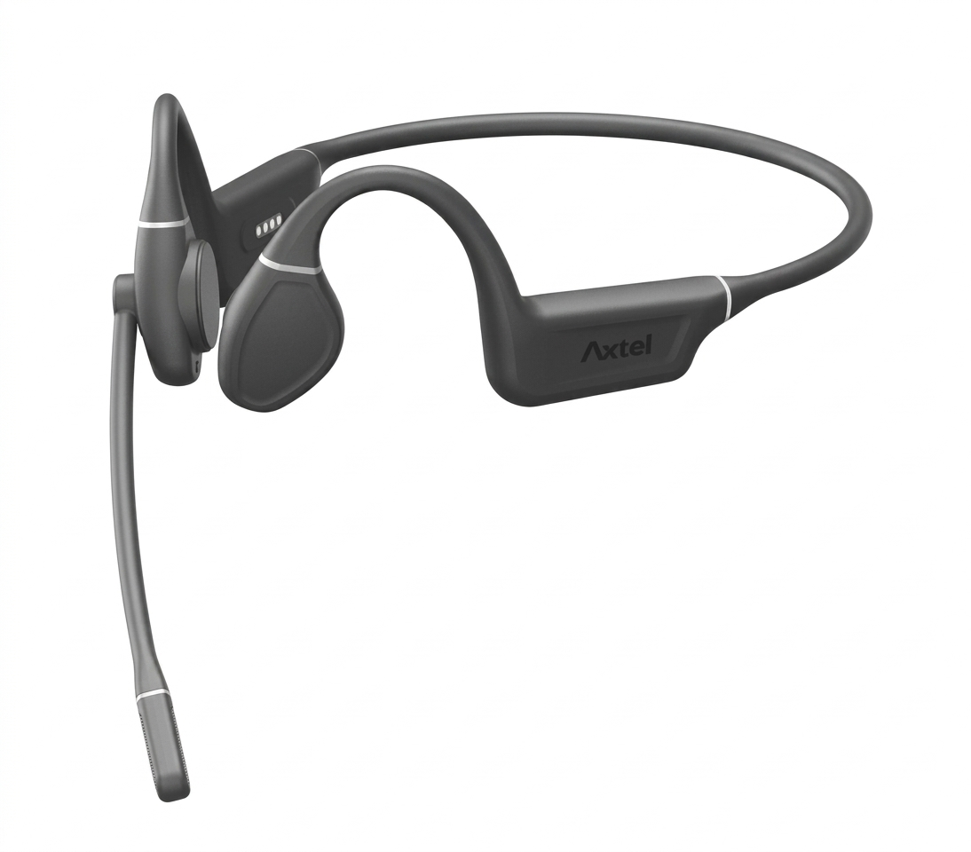 Axtel EDGE BT Stereo Bluetooth Headset w/ USB-C Dongle Charging Stand, Busy Light