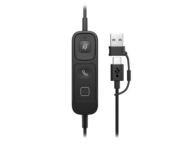 HP Poly Mission 425 Stereo Wired Headset Bulk USB-C & USB-A Leatherette