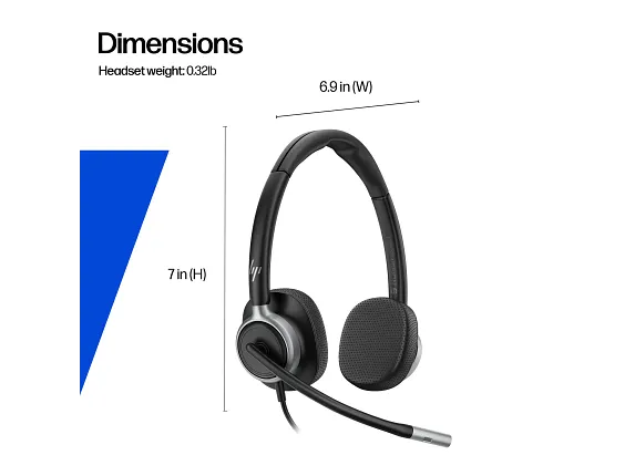 HP Poly Mission 625 Stereo Wired Headset Bulk USB-C & USB-A Leatherette