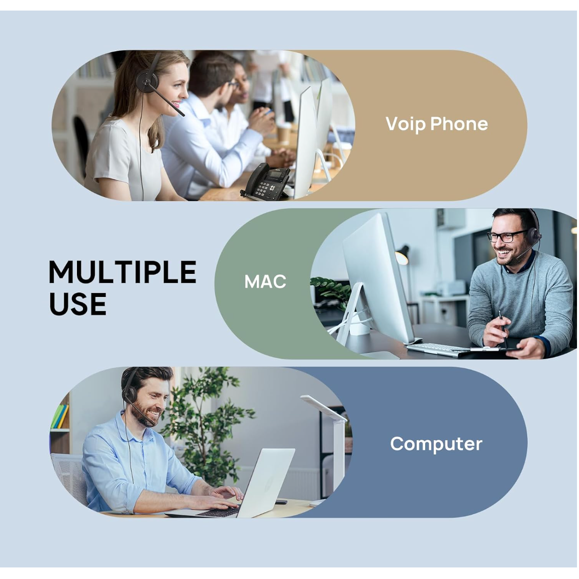 Yealink UH34 Mono USB-A On-Ear Headset – Ultra Lightweight, Noise-Cancelling, UC-Certified