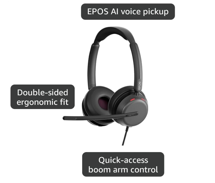 EPOS IMPACT 860 Wired Stereo USB-C Headset with Smart Cord