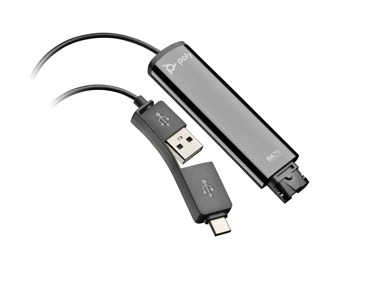 Poly DA75 USB to QD Adapter, USB-A/USB-C (786C6AA) product photo