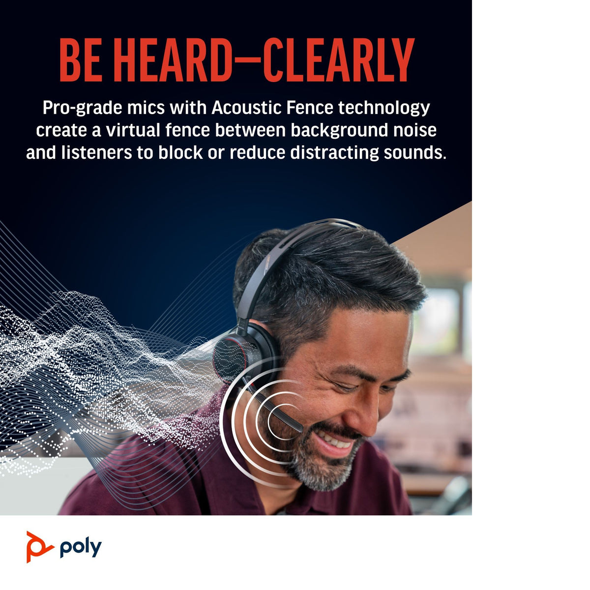 Poly Voyager Focus 2 Microsoft Teams certified stereo Bluetooth headset, USB-A (77Y85AA) - alternate view