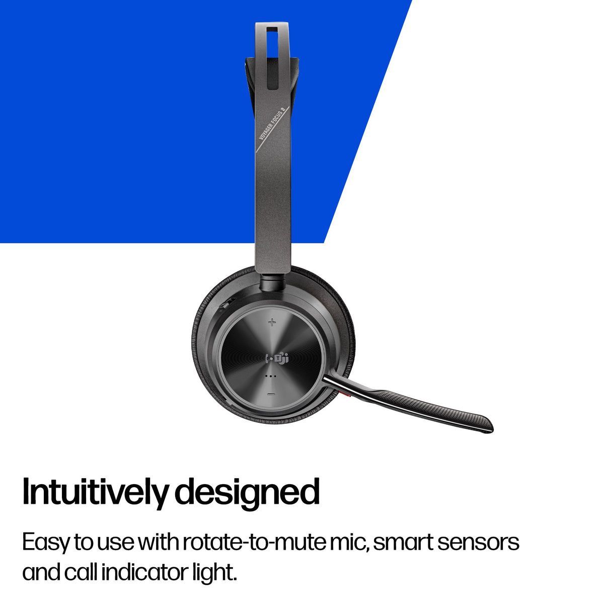 Poly Voyager Focus 2 Microsoft Teams stereo Bluetooth headset, USB-C with USB-C/A adapter and charging stand (9T9J6AA) - alternate view
