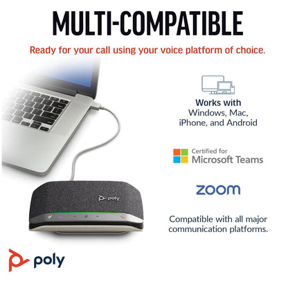 Poly Sync 20+ Bluetooth and USB-A Microsoft Teams Optimised Speakerphone