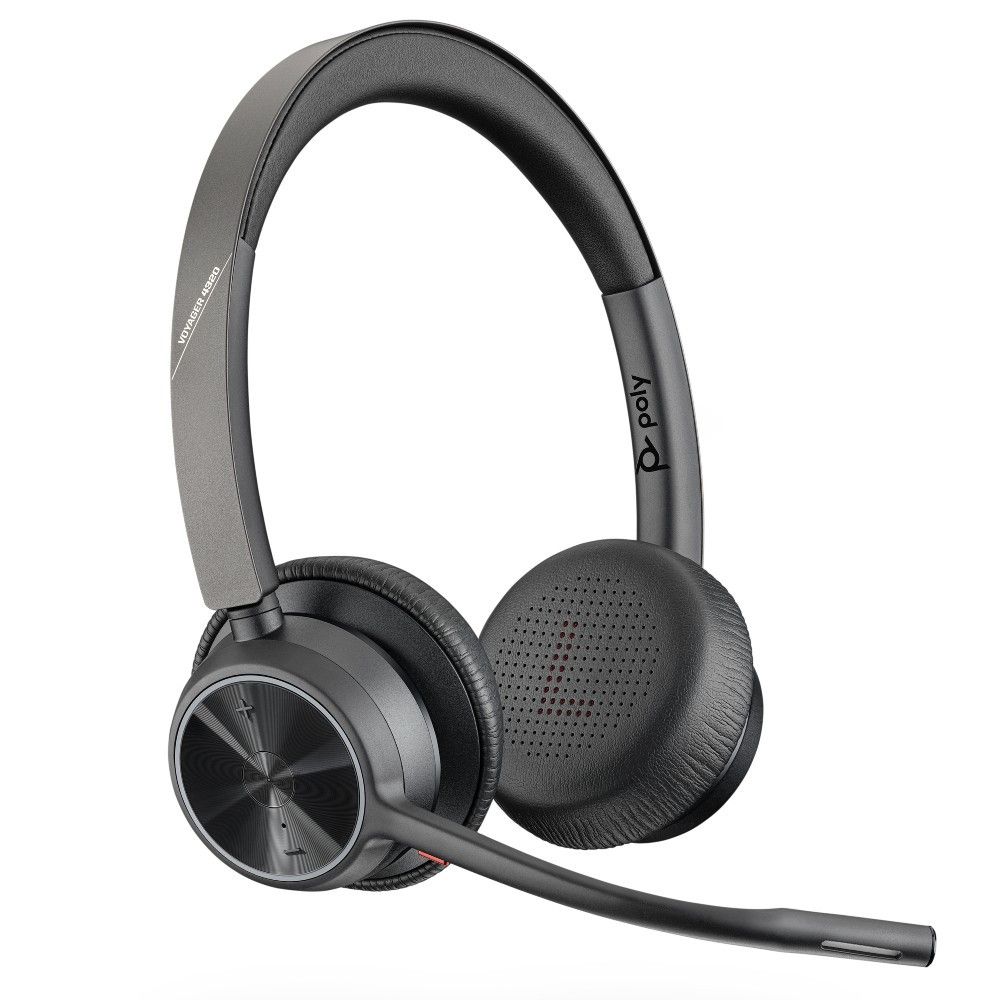 Poly Voyager 4320 UC - Stereo Bluetooth Headset with USB-A dongle and Stand