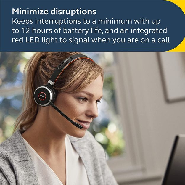 Jabra Evolve 65 SE Stereo Bluetooth Headset With Noise-Cancelling Mic