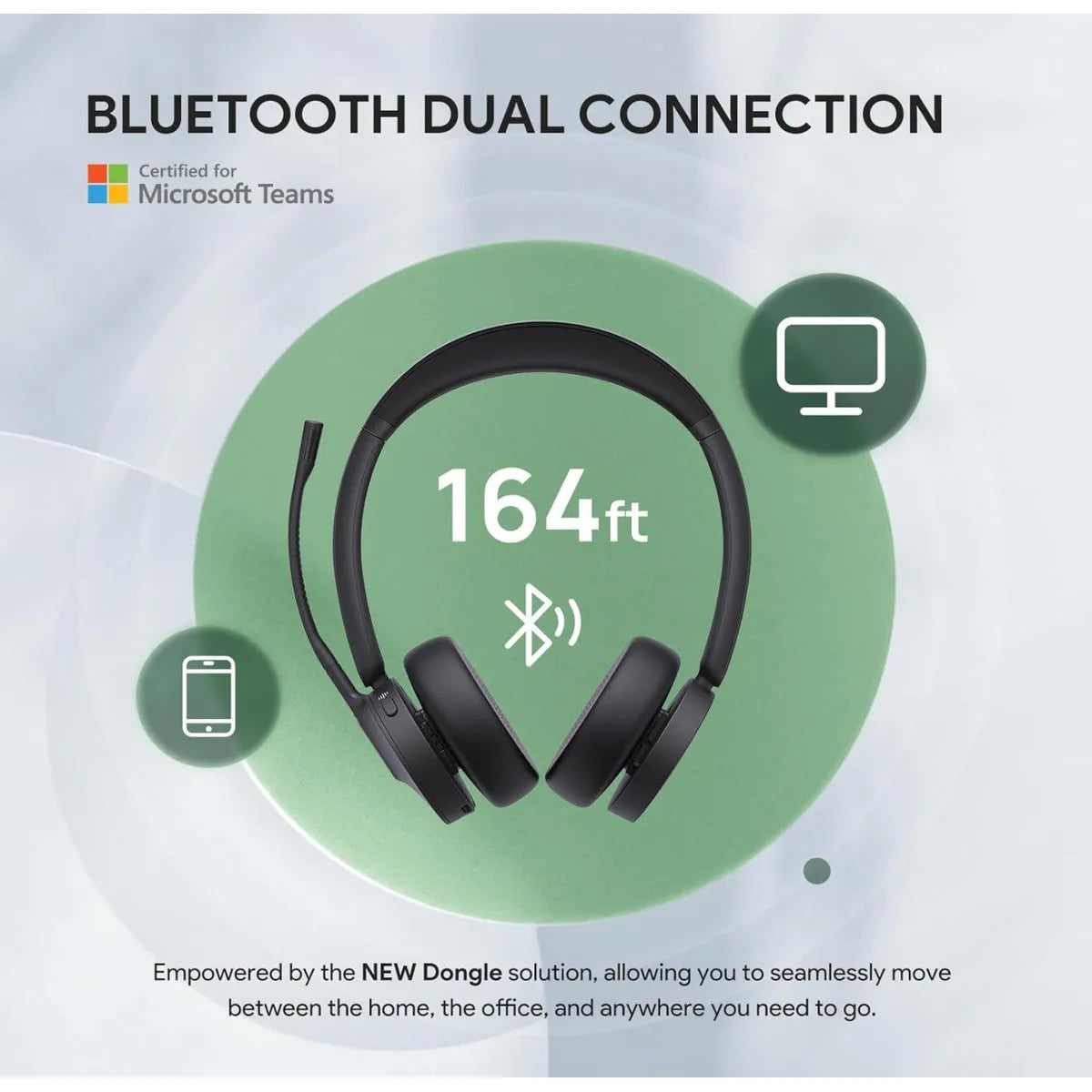 Yealink BH70 Dual UC Wireless Bluetooth Headset + Microphone + noise cancel