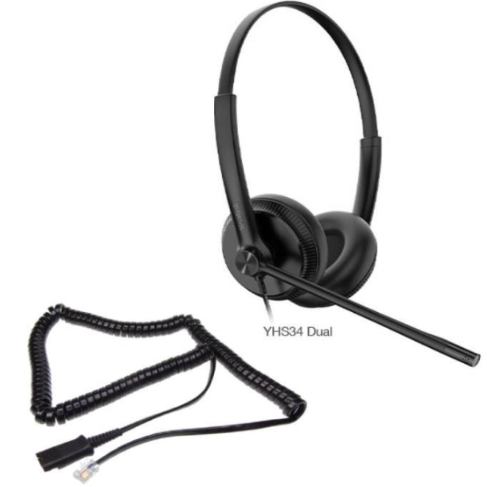 Yealink UH34-LITE dual earpiece USB headset with foam ear cushions