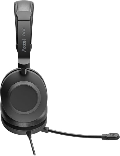 Axtel ONE UC 35 Stereo USB-A/3.5mm Headset w/ Dual Mic ENC, Busy Light