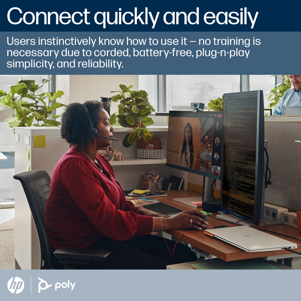 Poly Blackwire 3320 Stereo MS Teams Certified USB-C Headset + USB-A Adapter