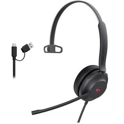 Yealink UH37 USB Wired Mono Headset with Noise Cancelling Microphone