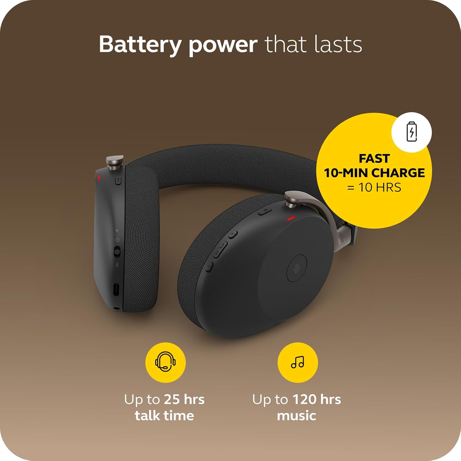 Jabra Evolve3 85 Wireless Bluetooth Over-Ear Headset with ANC, USB Charge