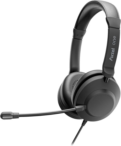 Axtel ONE UC 35 Stereo USB-A/3.5mm Headset w/ Dual Mic ENC, Busy Light