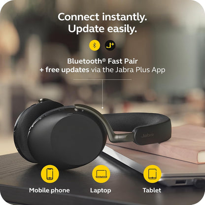 Jabra Evolve3 85 Wireless Bluetooth Over-Ear Headset with ANC, USB Charge