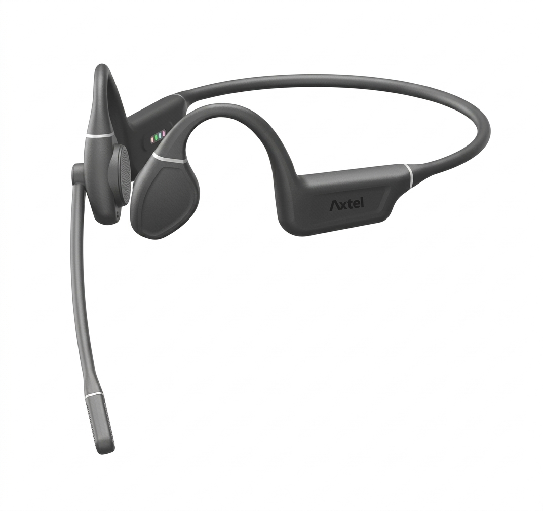 Axtel EDGE BT Stereo Bluetooth Headset w/ USB-C Dongle Charging Stand, Busy Light