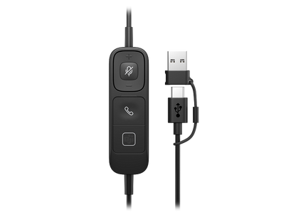HP Poly Mission 425 Stereo Wired Headset Bulk USB-C & USB-A Leatherette