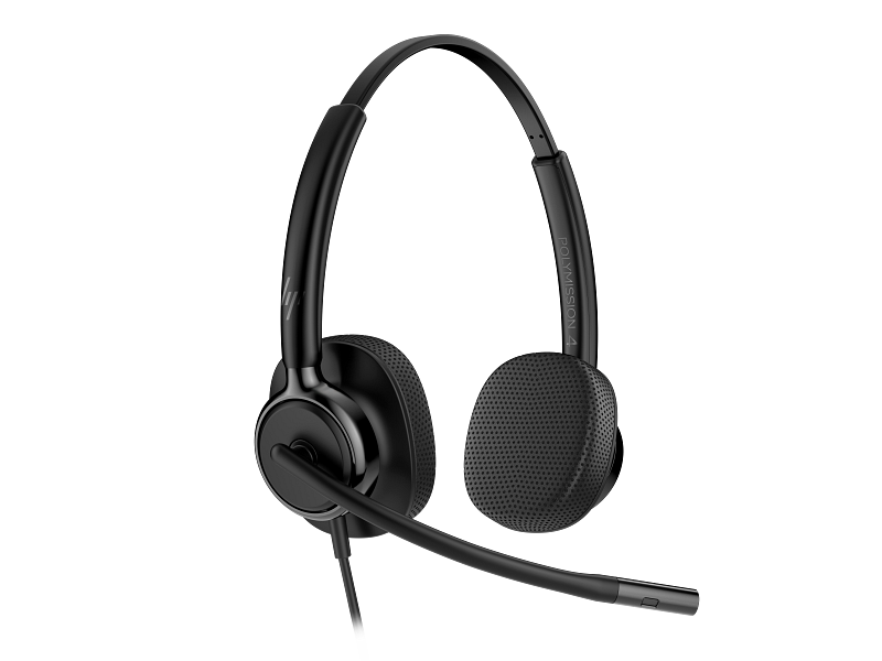 HP Poly Mission 425 Stereo Wired Headset Bulk USB-C & USB-A Leatherette