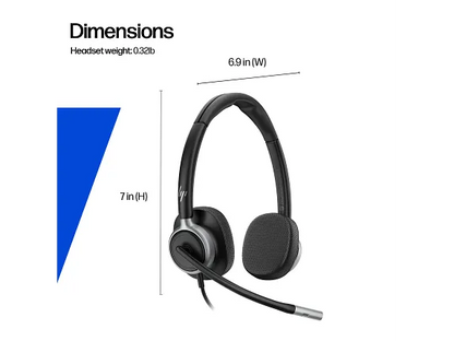 HP Poly Mission 625 Stereo Wired Headset Bulk USB-C & USB-A Leatherette