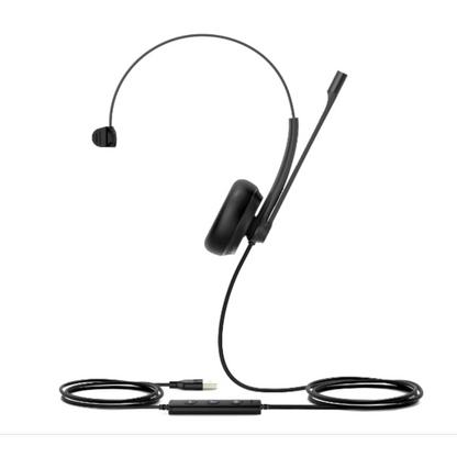 Yealink UH34 Mono USB-A On-Ear Headset – Ultra Lightweight, Noise-Cancelling, UC-Certified