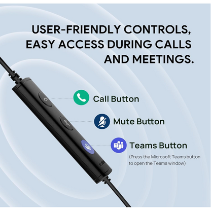 Yealink UH34 Mono USB-A On-Ear Headset – Ultra Lightweight, Noise-Cancelling, UC-Certified