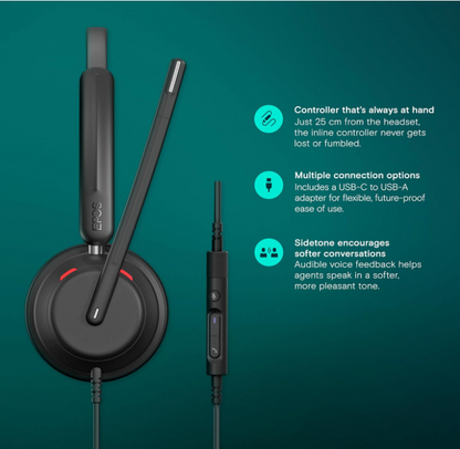 EPOS IMPACT 760 Wired Stereo USB-C Headset with Smart Cord
