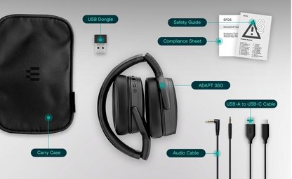 EPOS Adapt 360 Bluetooth ANC Foldable Headset, MS Teams Certified