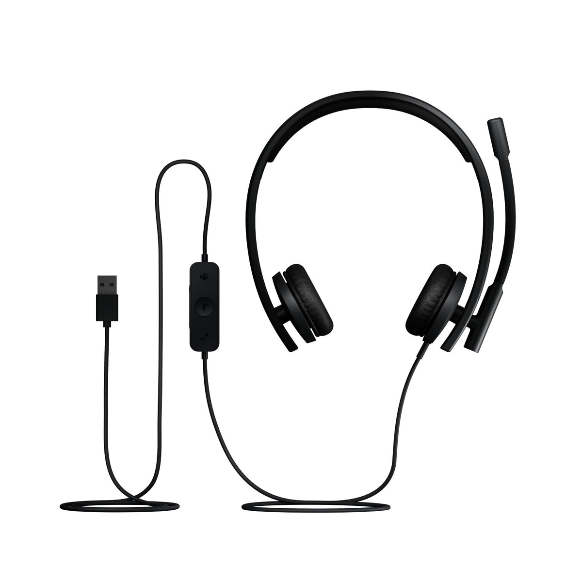 Logitech H570e Stereo Microsoft Teams wired headset, black, USB-A (981-001430) - main product image