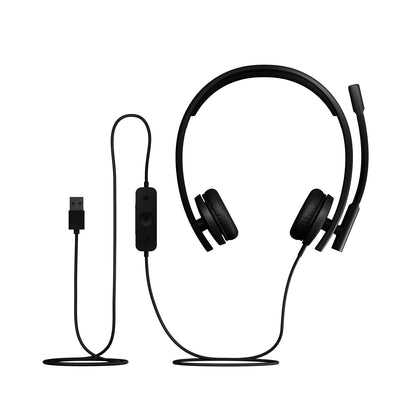 Logitech H570e Stereo Microsoft Teams wired headset, black, USB-A (981-001430) - main product image