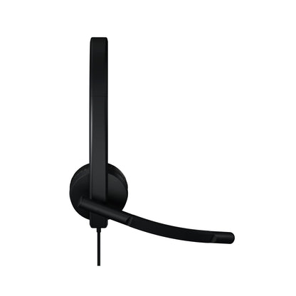 Logitech H570e Stereo Microsoft Teams wired headset, black, USB-A (981-001430) - detail view