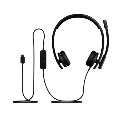 Logitech H570e Stereo Microsoft Teams wired headset, black, USB-C (981-001431) - main product image