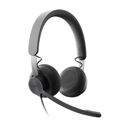 Logitech Zone Wired Microsoft Teams USB headset, Graphite, USB-C with USB-A adapter (981-000870) - main product image