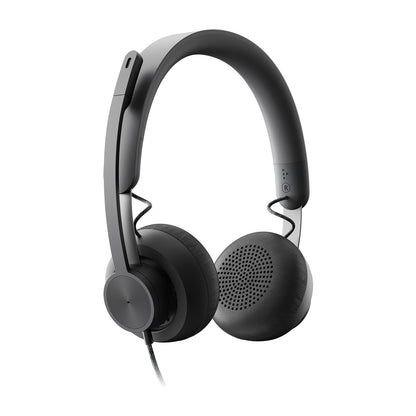 Logitech Zone Wired Microsoft Teams USB headset, Graphite, USB-C with USB-A adapter (981-000870) - alternate angle