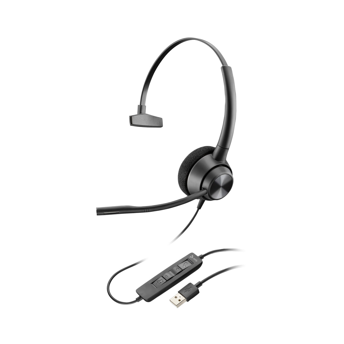 Poly EncorePro HW310 mono USB-A headset, TAA (767G1AA) - alternate view