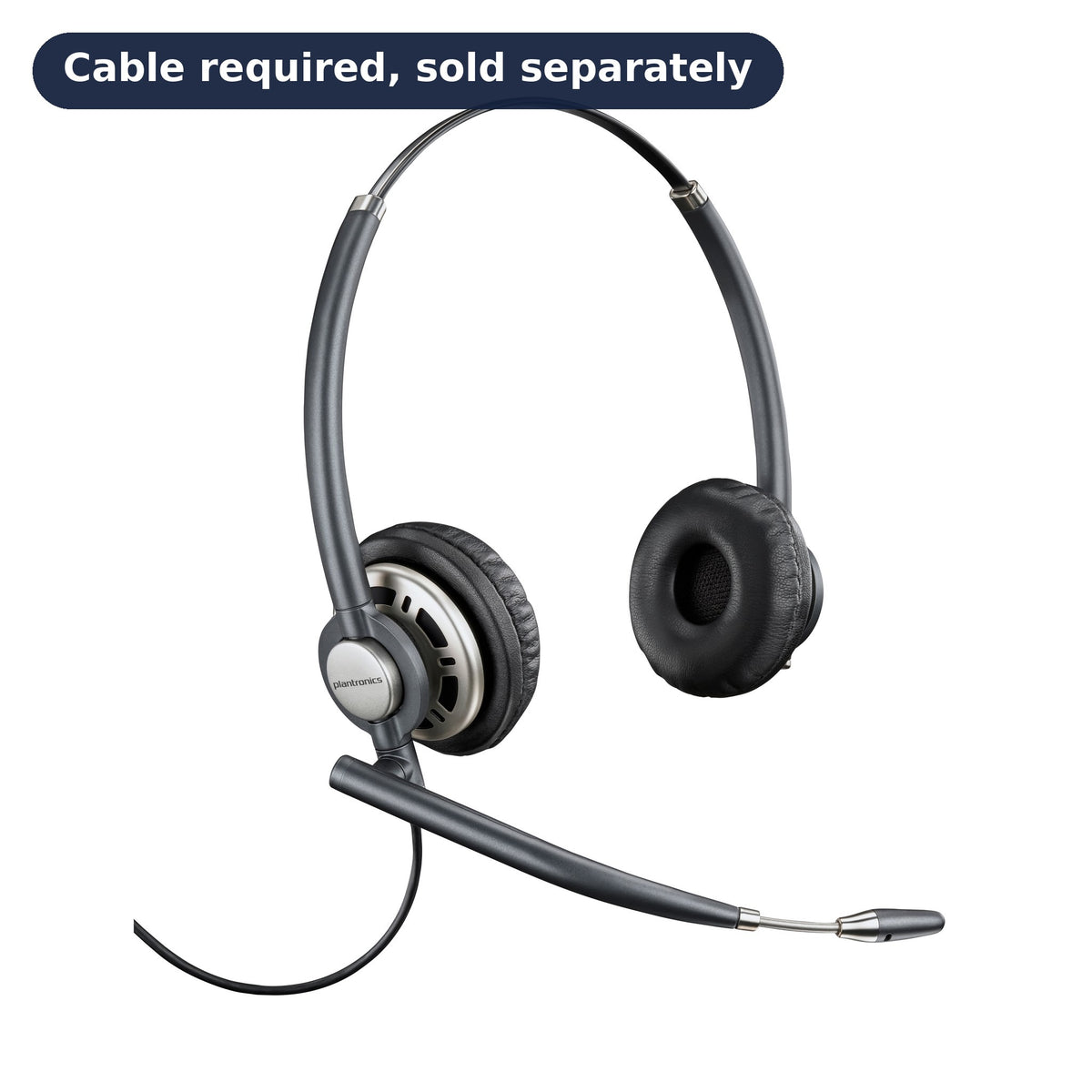 Poly EncorePro 720 Stereo Wired Headset, QD (8R707AA) with 'Cable required, sold separately' badge - main product image