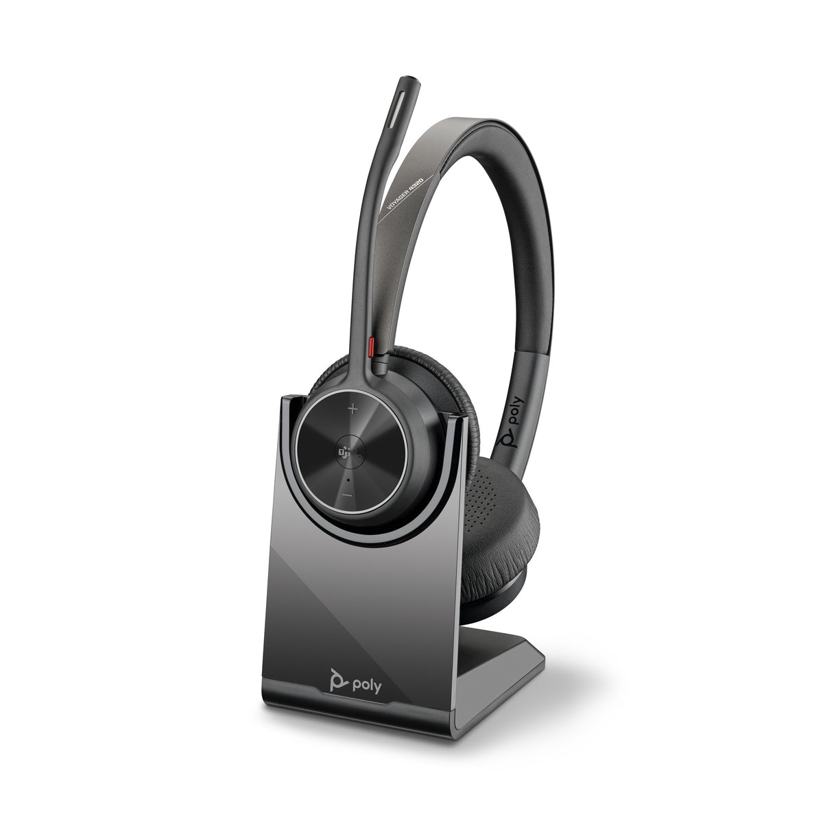 Poly Voyager 4320 Microsoft Teams stereo Bluetooth headset with BT700 USB-C dongle and charging stand (77Z32AA) - main product image