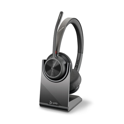 Poly Voyager 4320 Microsoft Teams stereo Bluetooth headset with BT700 USB-C dongle and charging stand (77Z32AA) - main product image