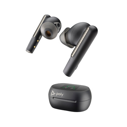 Poly Voyager Free 60+ UC earbuds, Carbon Black, with BT700 USB-C/A adapter and touchscreen charge case (7Y8G4AA) - main product image