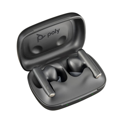Poly Voyager Free 60 UC earbuds, Carbon Black, with BT700 USB-A adapter and basic charge case (7Y8H3AA) - alternate angle