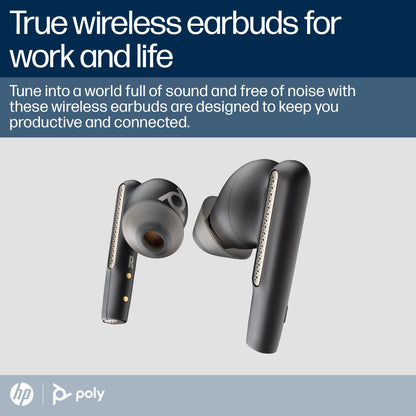 Poly Voyager Free 60 UC earbuds, Carbon Black, with BT700 USB-A adapter and basic charge case (7Y8H3AA) - alternate view