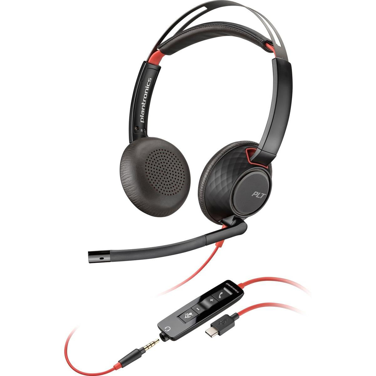Poly Blackwire 5220 Stereo USB-C Headset +3.5mm Plug +USB-C/A Adapter